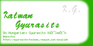 kalman gyurasits business card